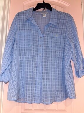 City Blues Light Blue Plaid Button Shirt